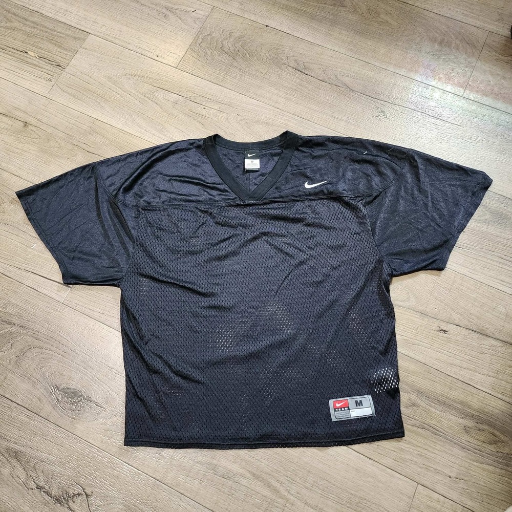 Nike Team Mens Black Mesh Football Practice Jersey Training Shirt Medium